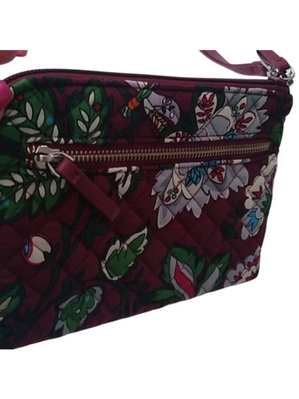 Vera Bradley Bordeaux Blooms Iconic Pouch Wristlet NWT - Picture 4 of 6